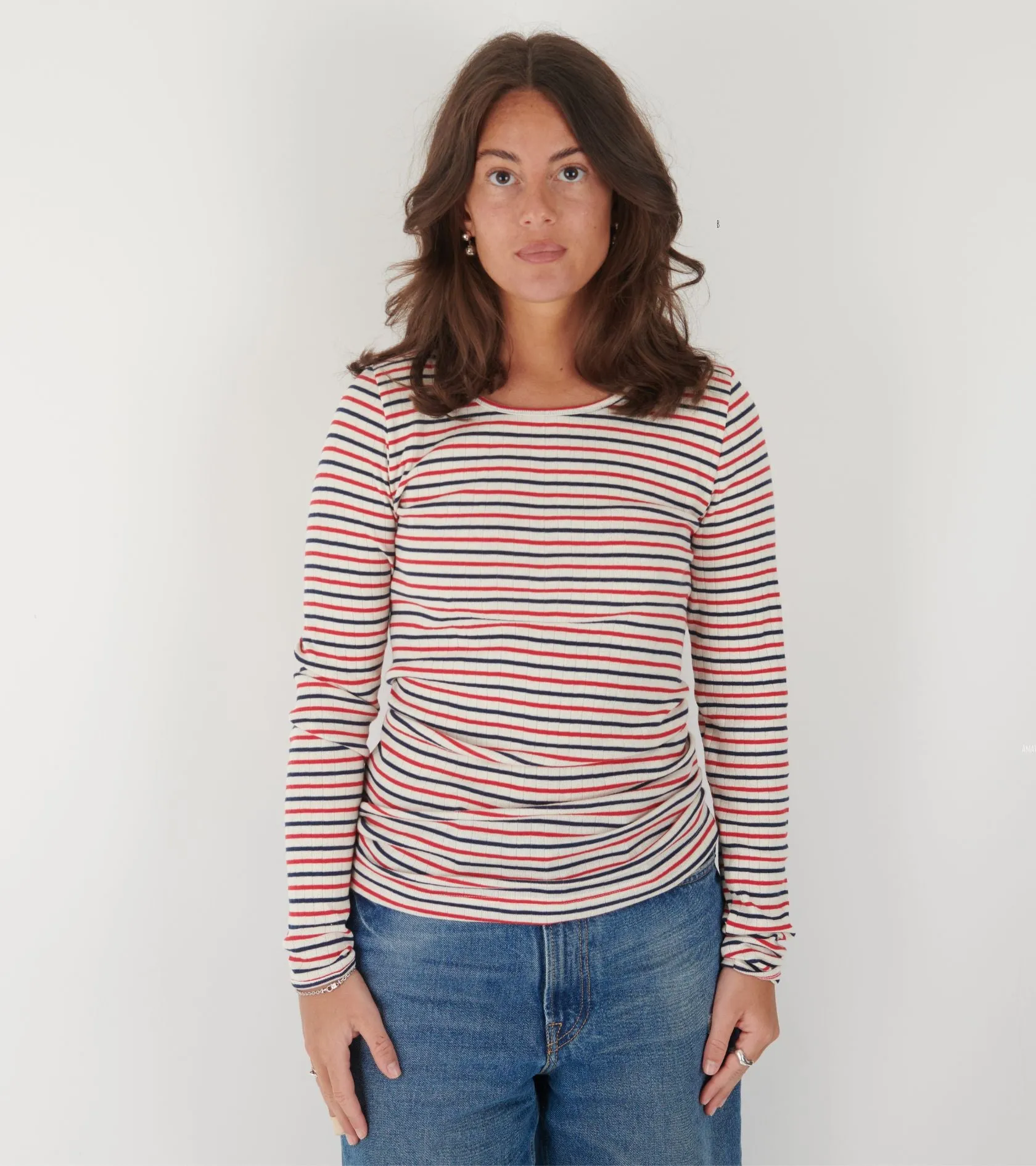 101 Rib Ecru/Red/Navy