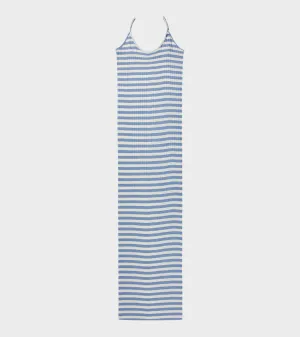 101 Strap Rib Dress Light Blue/Ecru