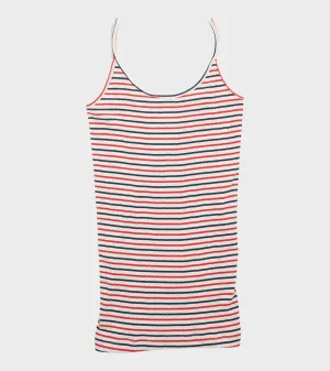 101 Strap Top Ecru/Navy/Red