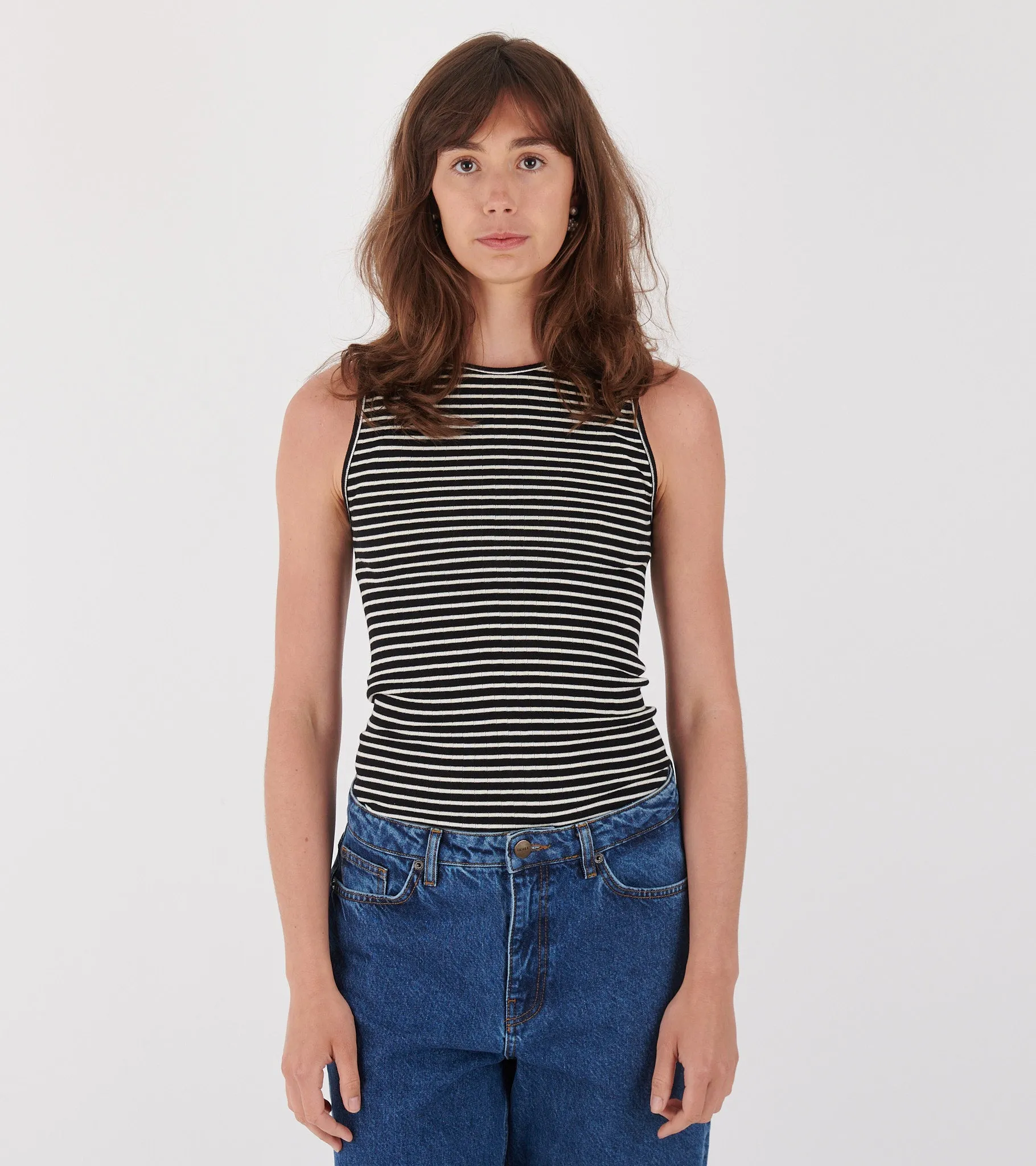 101 Tank Top Black/Ecru