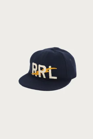 Appliqud Wool-Blend Felt Ball Cap - Navy