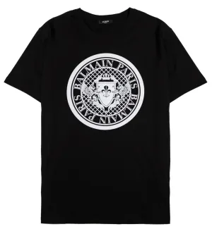 Balmain Flocked Coin T-Shirt (Black)