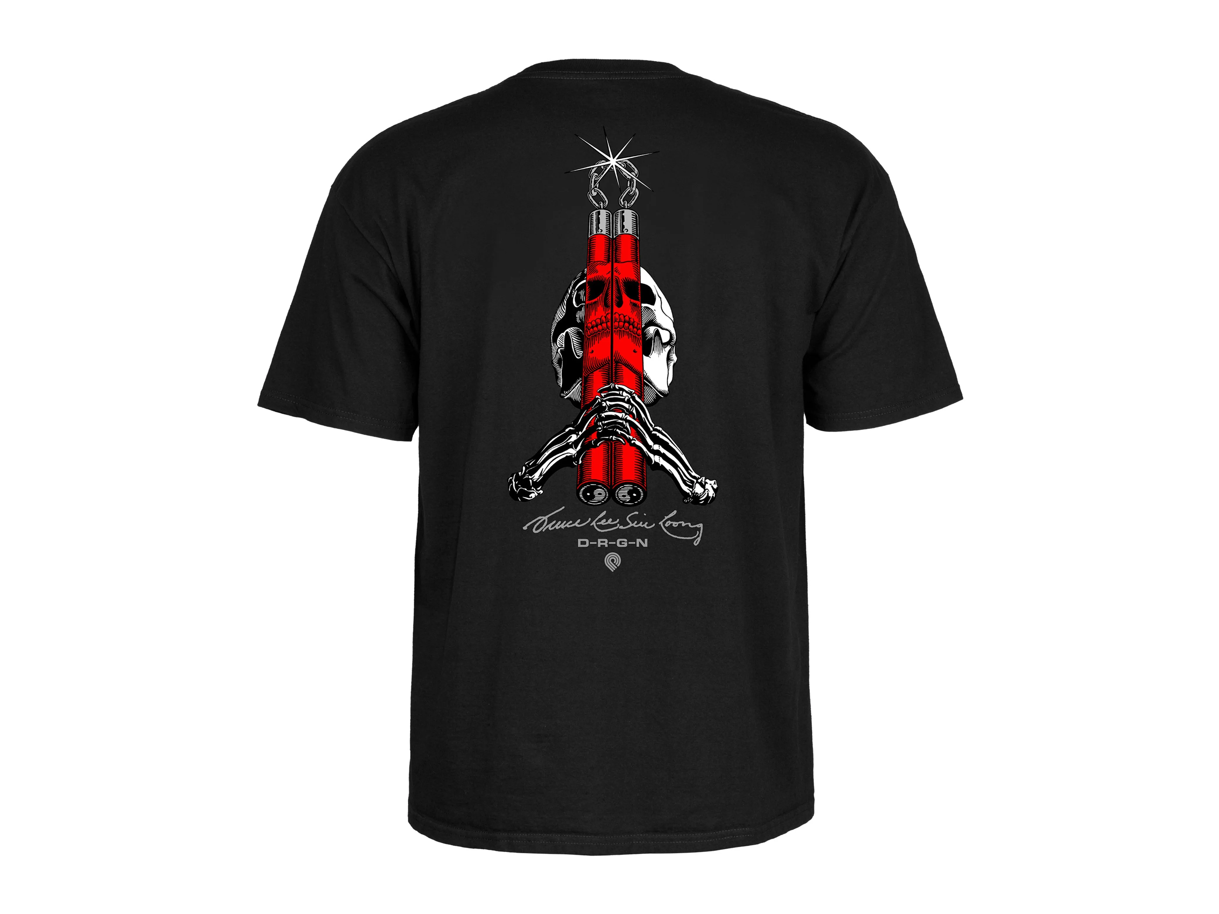 Bruce Lee Skull & Nunchucks T-Shirt - Black