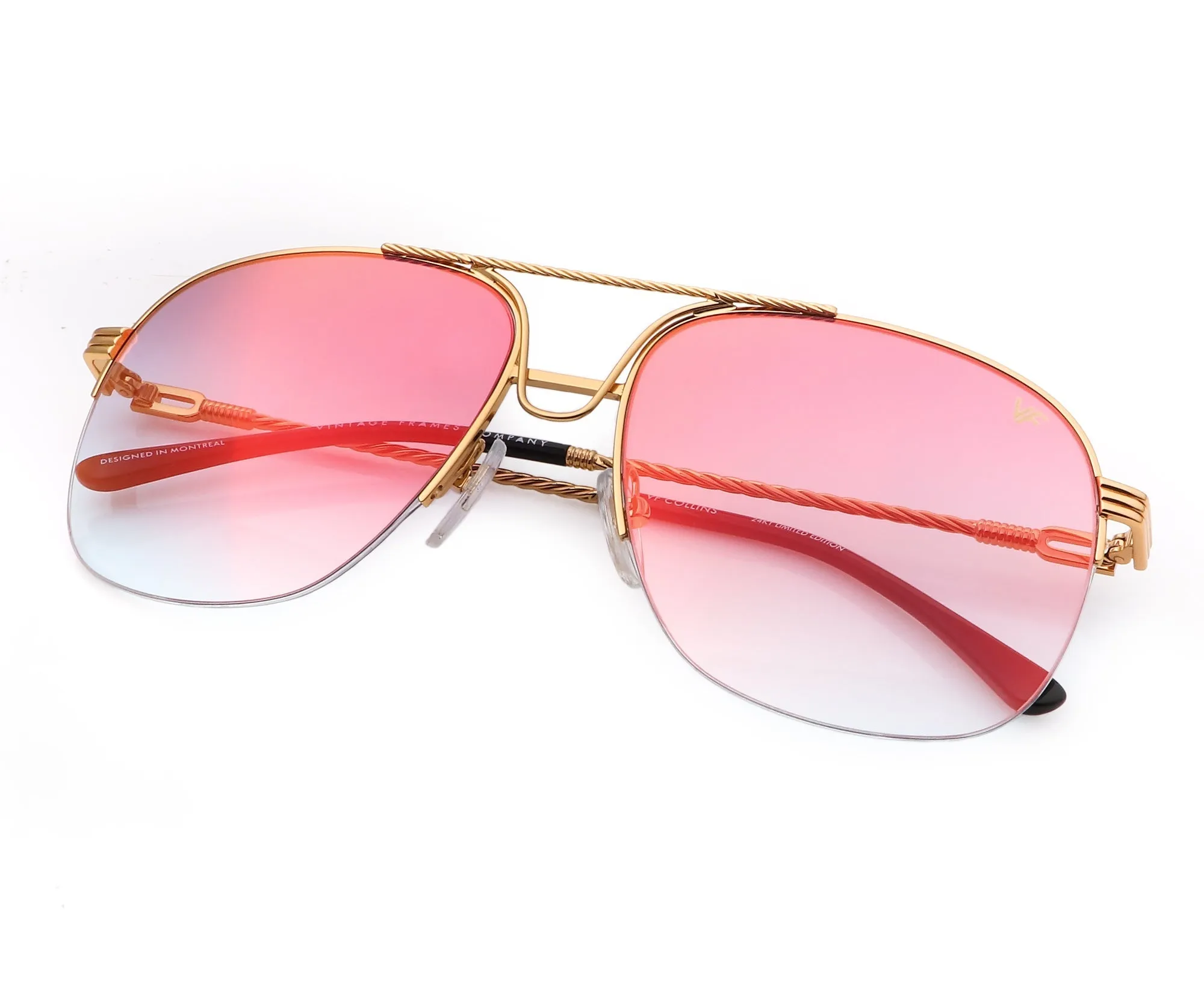 Collins Half Rim 24KT Gold