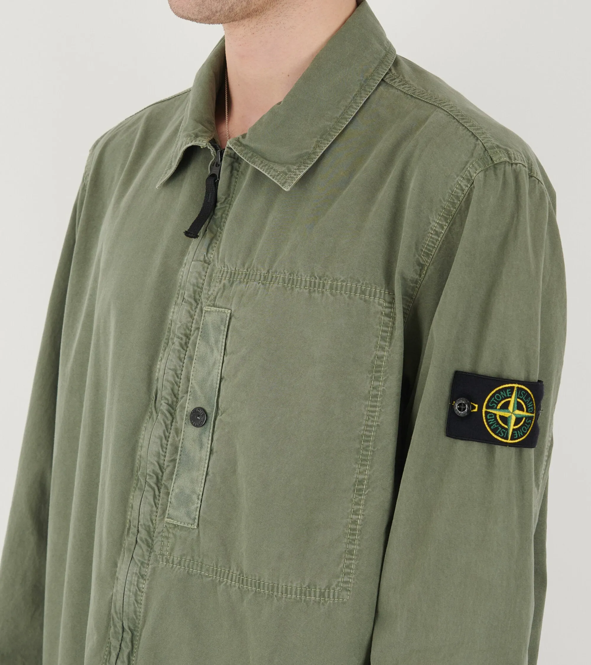Cotton Canvas Overshirt Green
