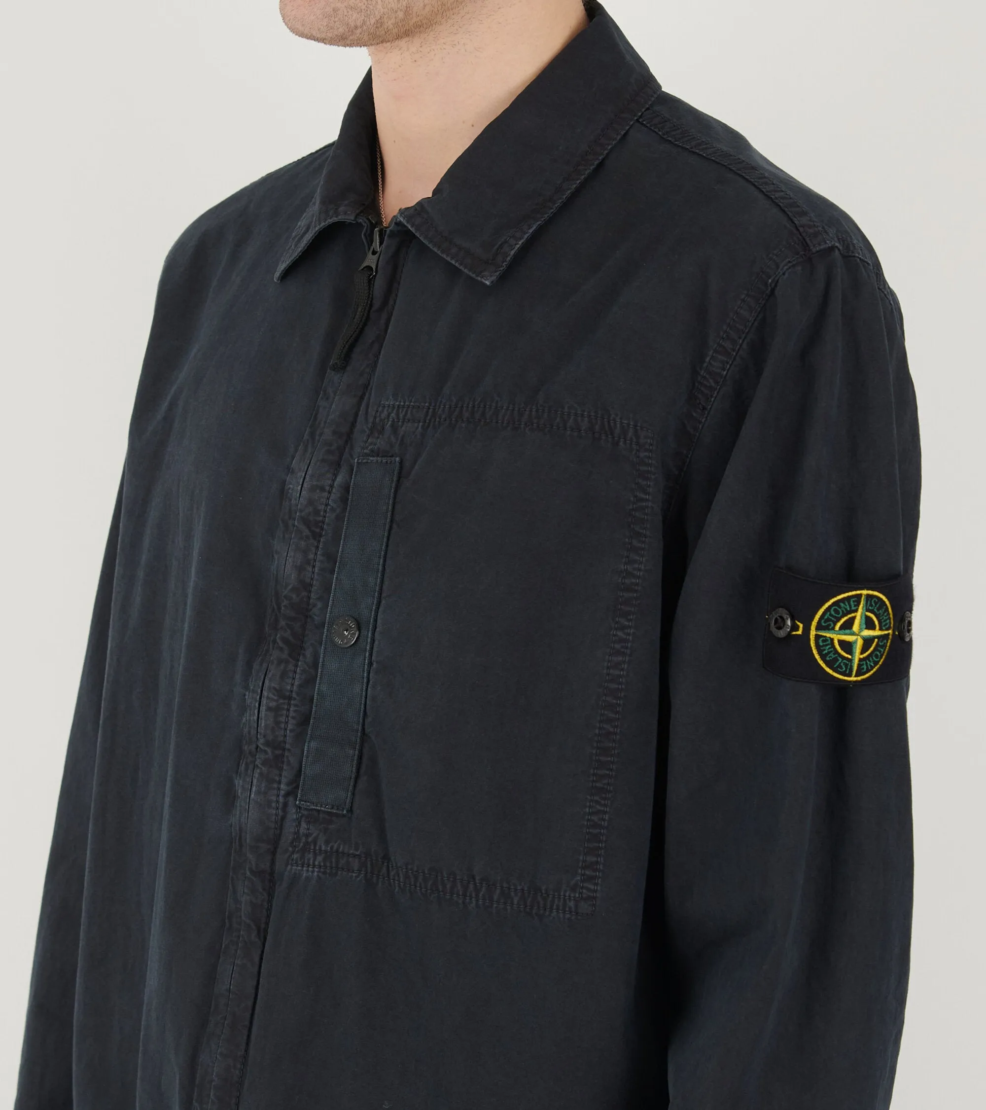 Cotton Canvas Overshirt Navy