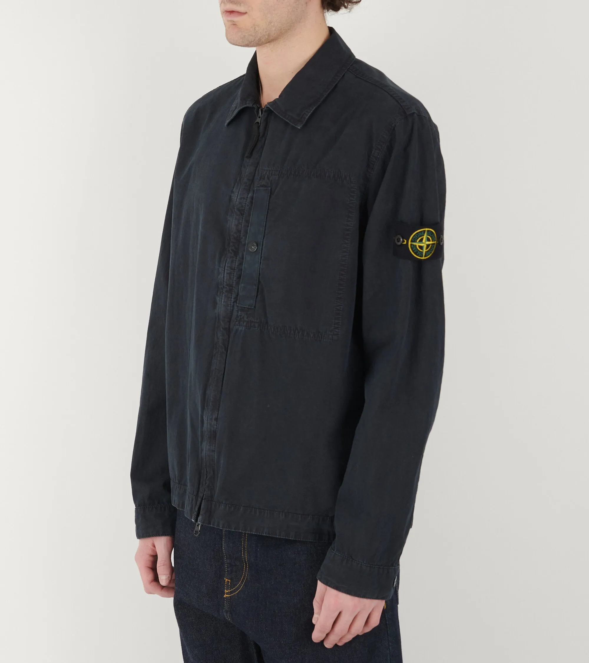 Cotton Canvas Overshirt Navy