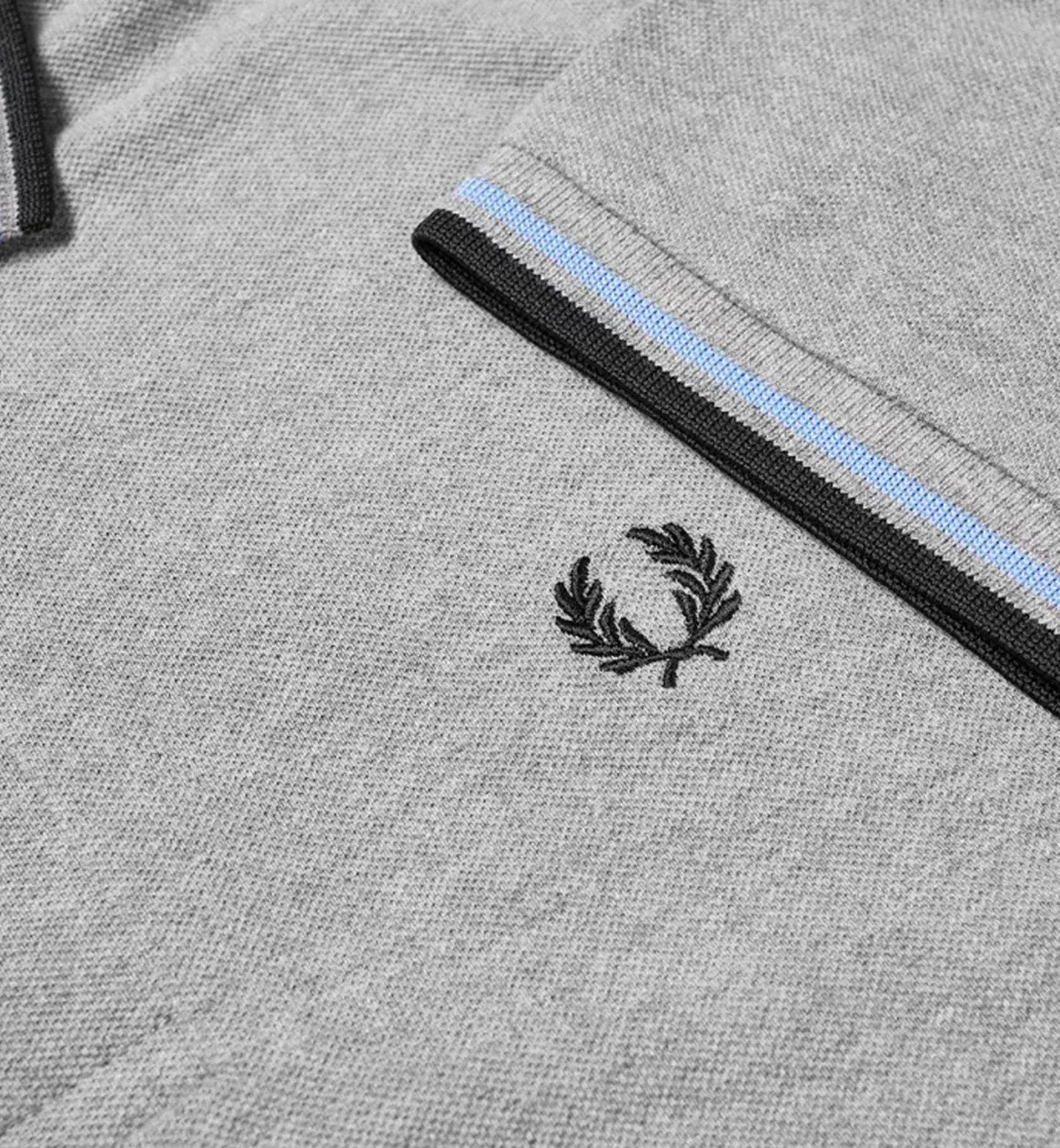 Fred Perry Black Cyan Stripe Grey Polo Shirt