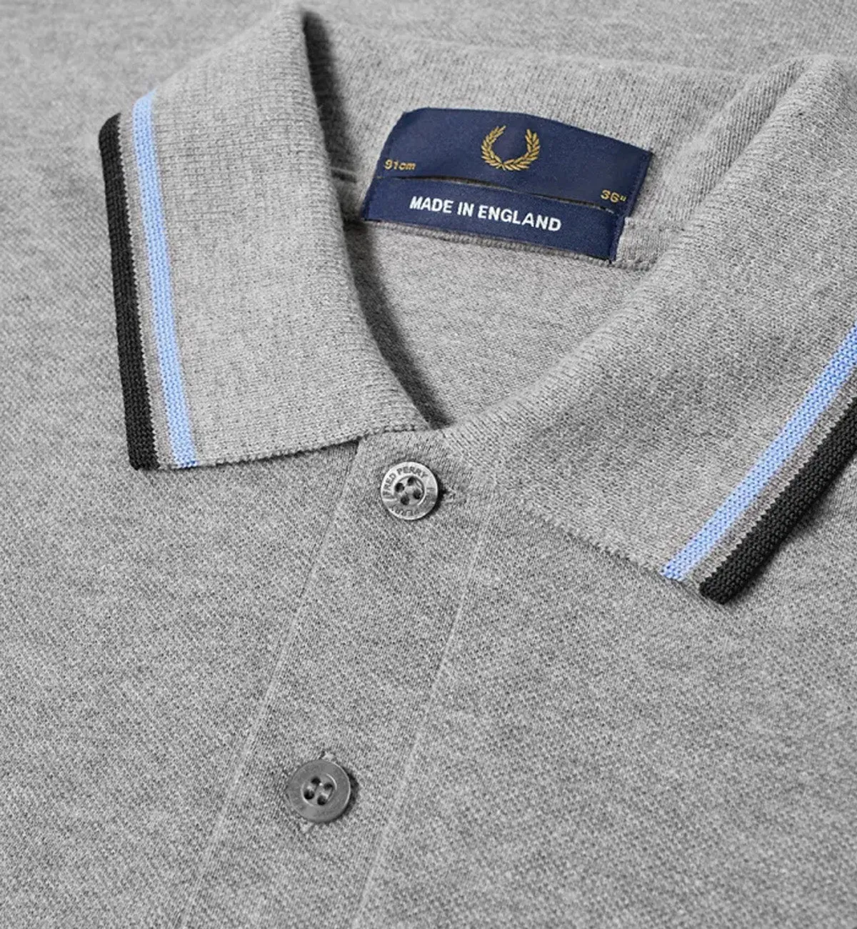 Fred Perry Black Cyan Stripe Grey Polo Shirt