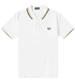 Fred Perry Black Khaki Stripe Beige Polo Shirt