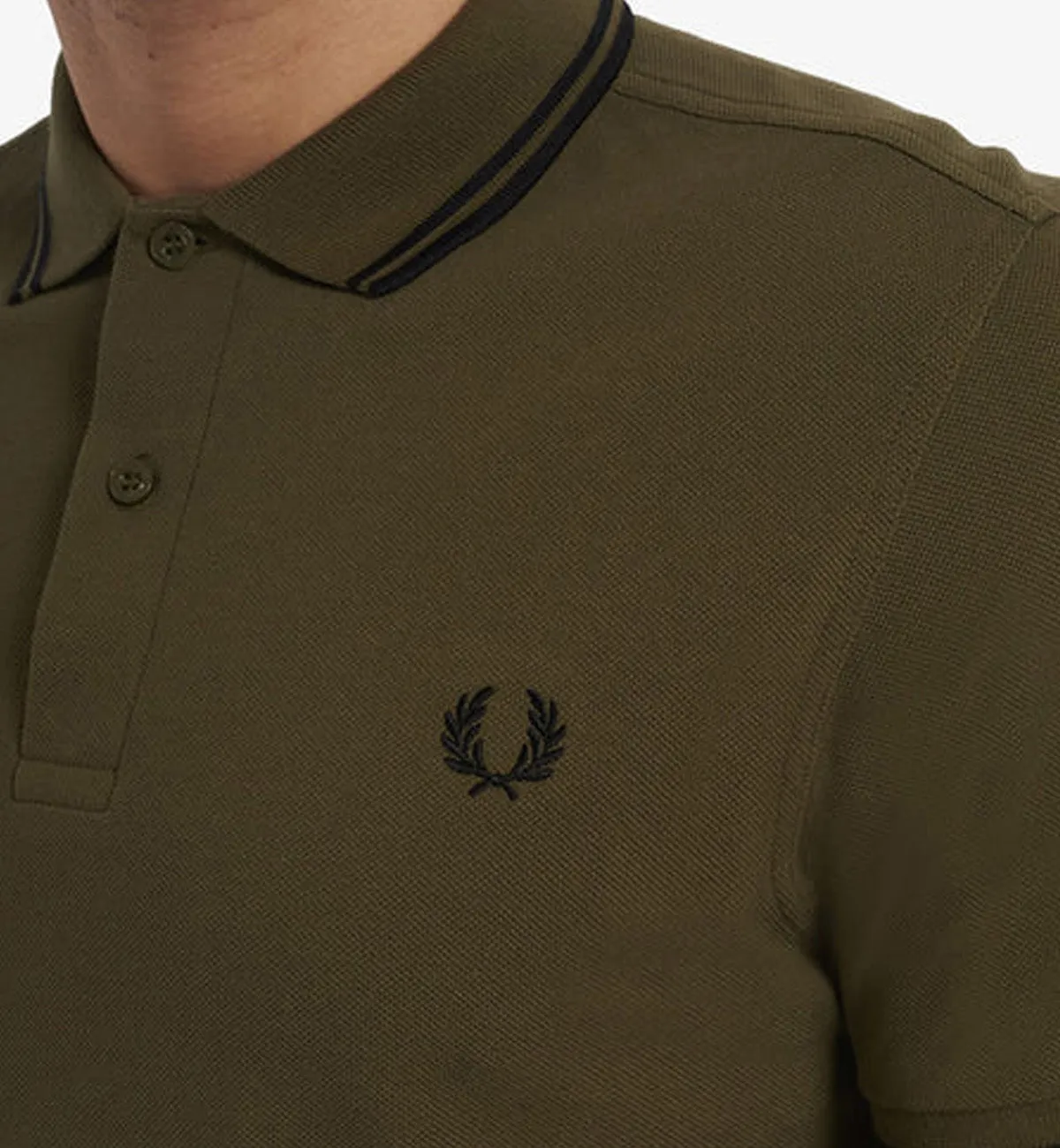 Fred Perry Black Twin Tipped Dark Green Polo Shirt