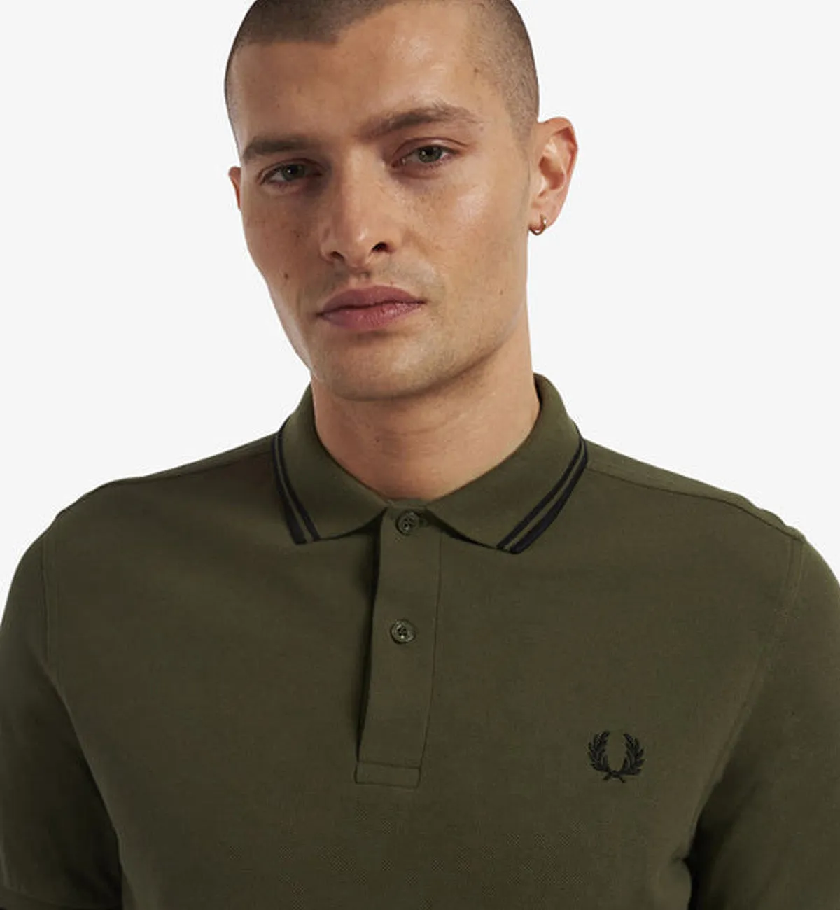 Fred Perry Black Twin Tipped Dark Green Polo Shirt