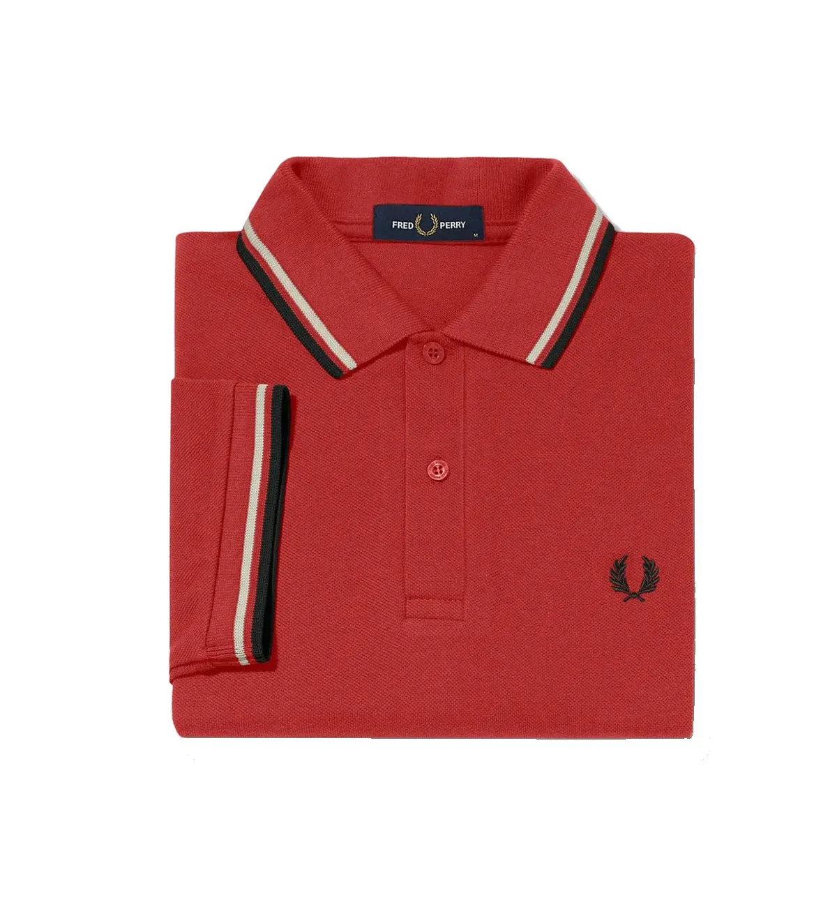 Fred Perry Black White Stripe Maroon Polo Shirt
