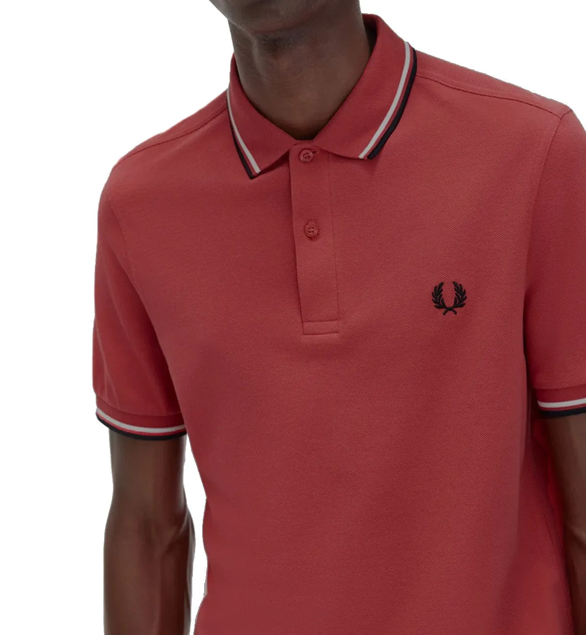 Fred Perry Black White Stripe Maroon Polo Shirt