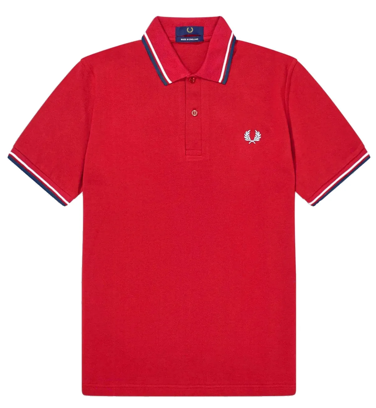 Fred Perry Black White Stripe Red Polo Shirt