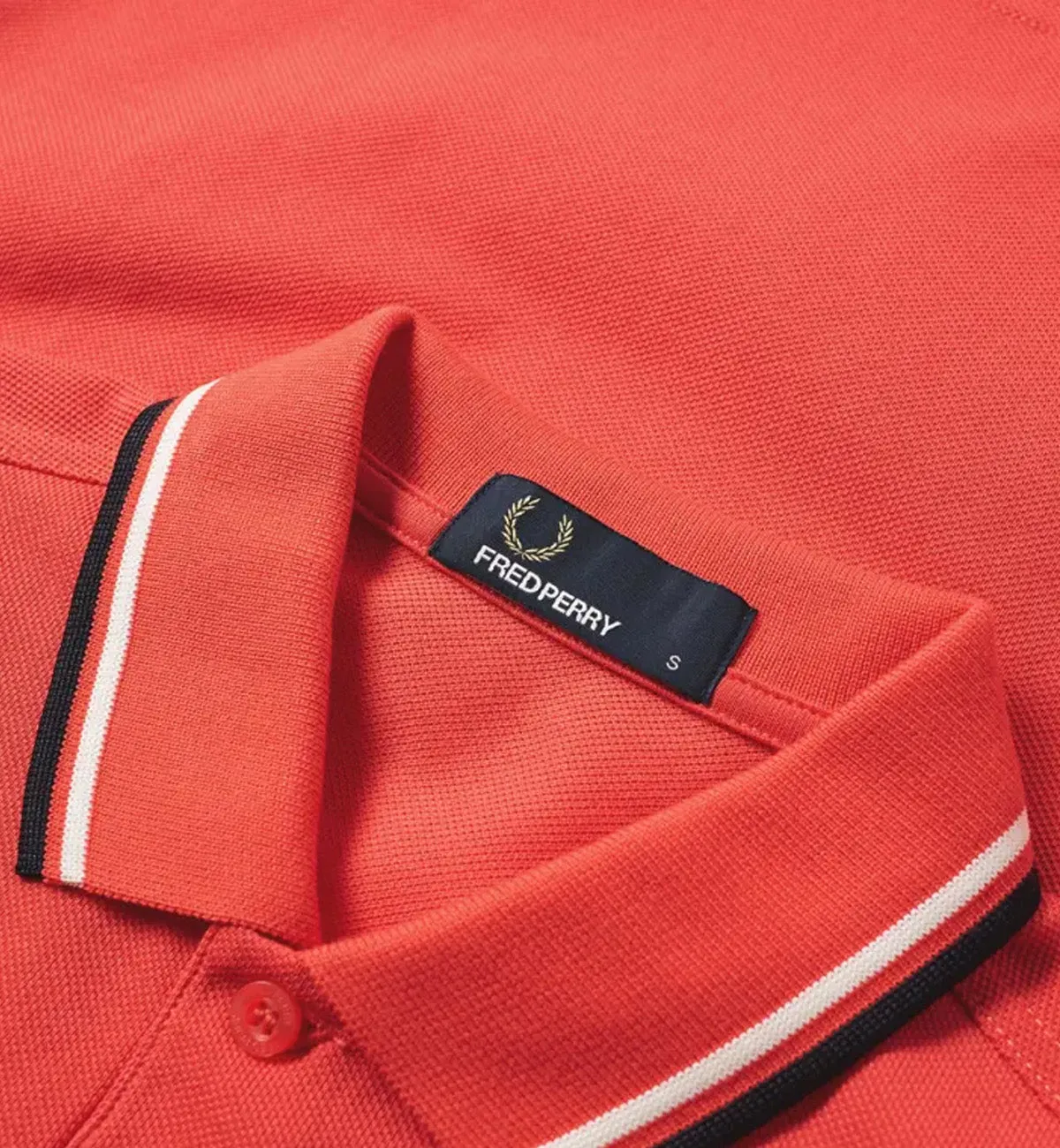 Fred Perry Black White Stripe Tropical Red Polo Shirt