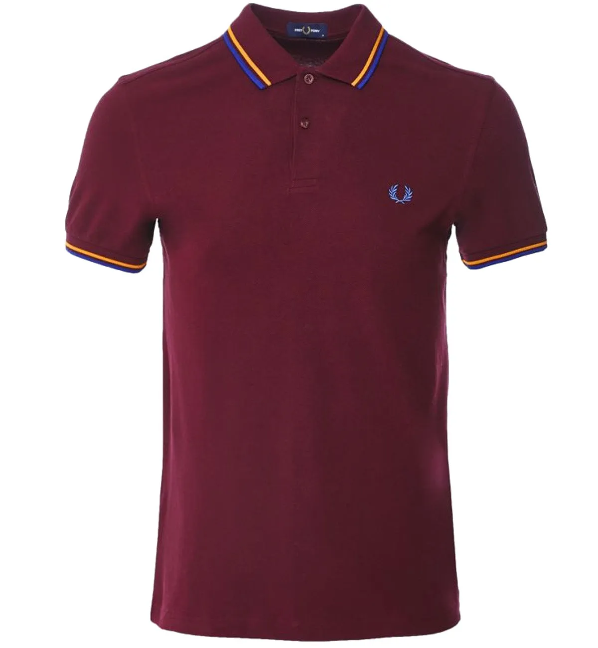 Fred Perry Blue Yellow Stripe Maroon Polo Shirt