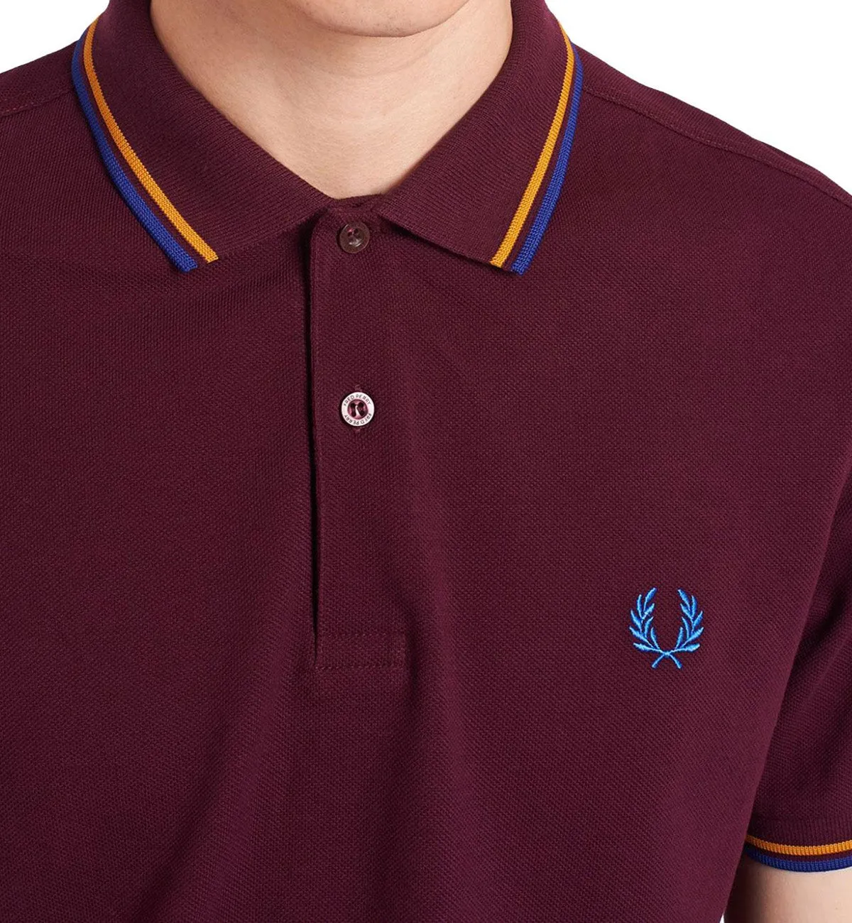 Fred Perry Blue Yellow Stripe Plum Polo Shirt