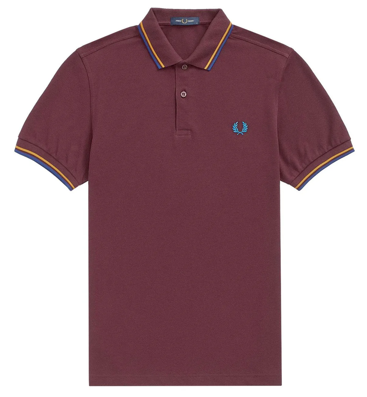 Fred Perry Blue Yellow Stripe Plum Polo Shirt