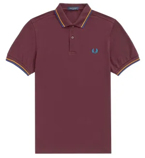Fred Perry Blue Yellow Stripe Plum Polo Shirt
