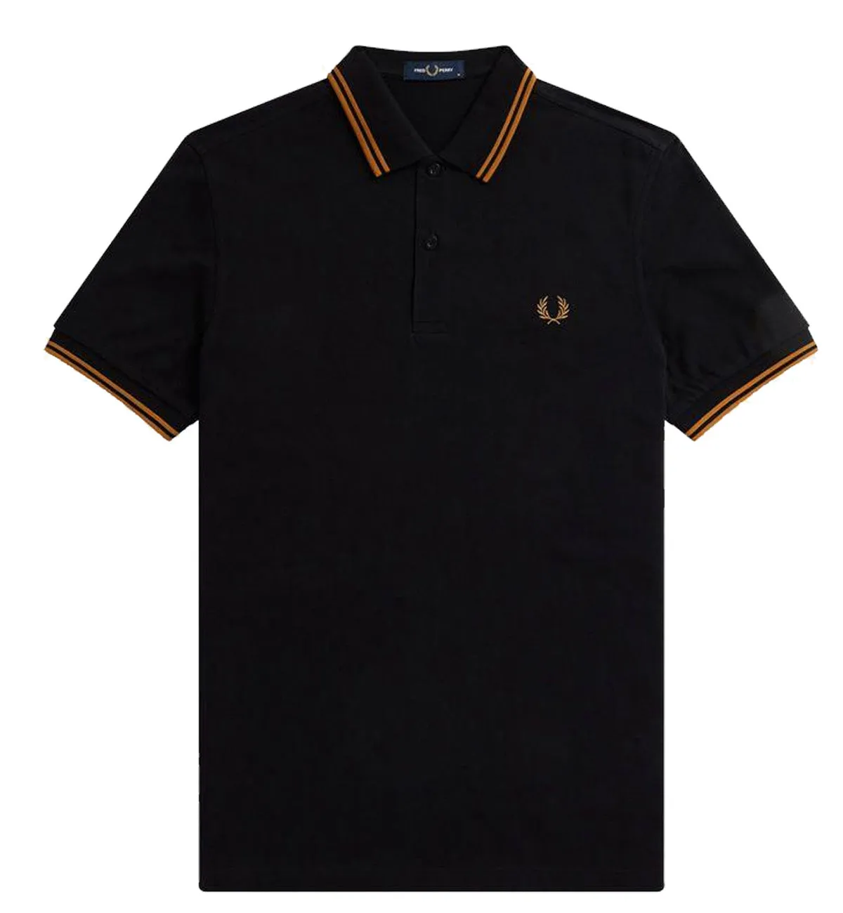 Fred Perry Bronze Double Stripe Black Polo Shirt