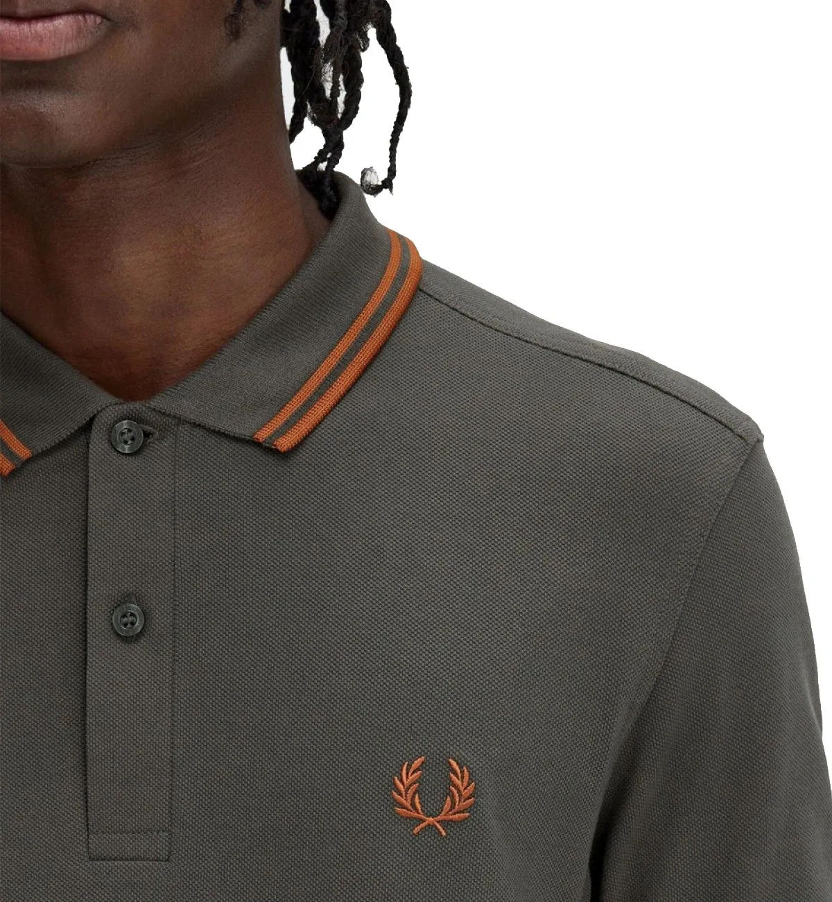 Fred Perry Bronze Double Stripe Polo Grey Shirt