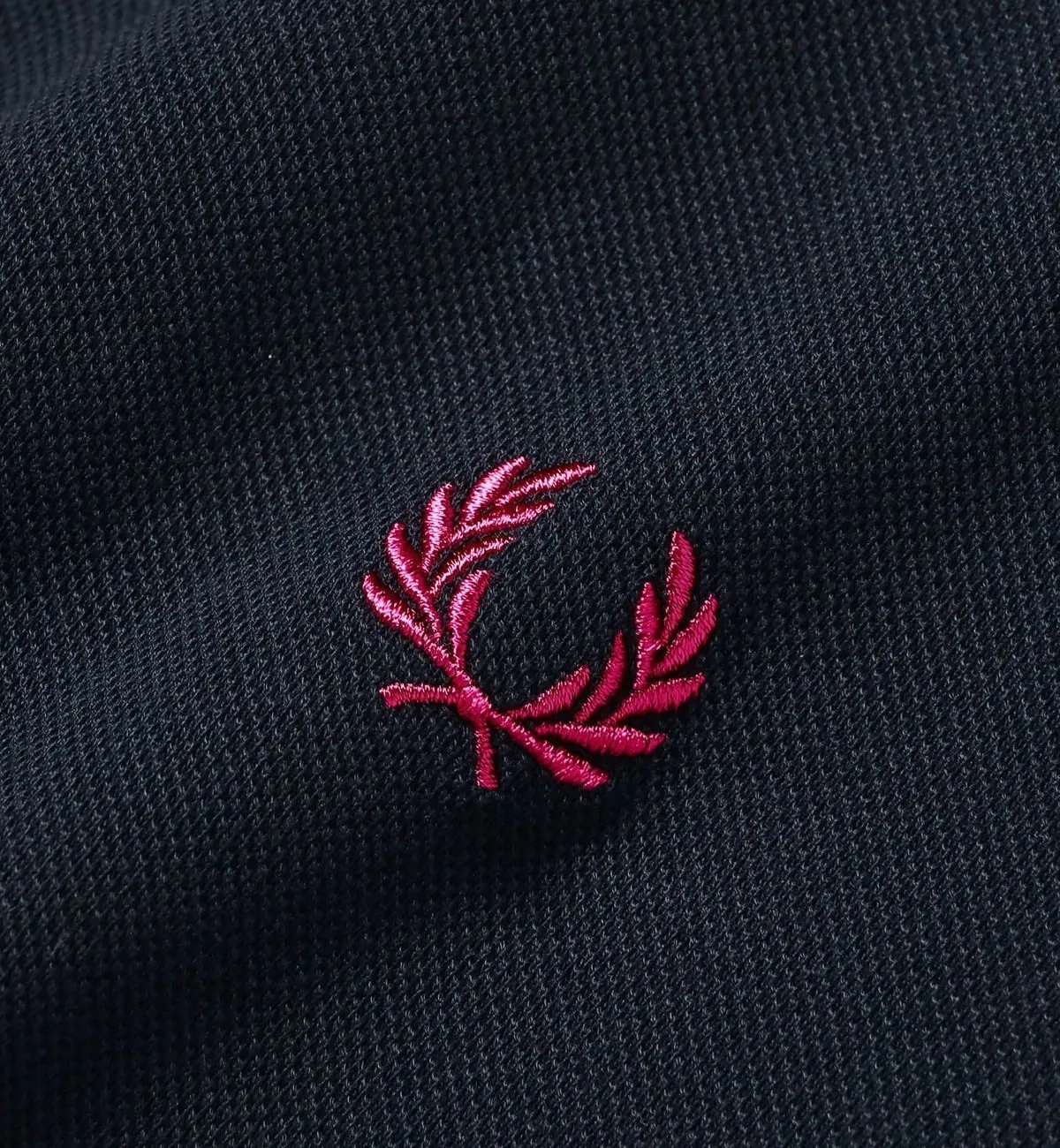 Fred Perry Cyan Pink Mix Stripe Polo Black Shirt