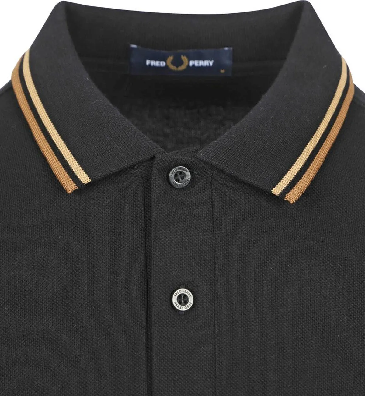 Fred Perry Dark Beige Stripe Black Polo Shirt