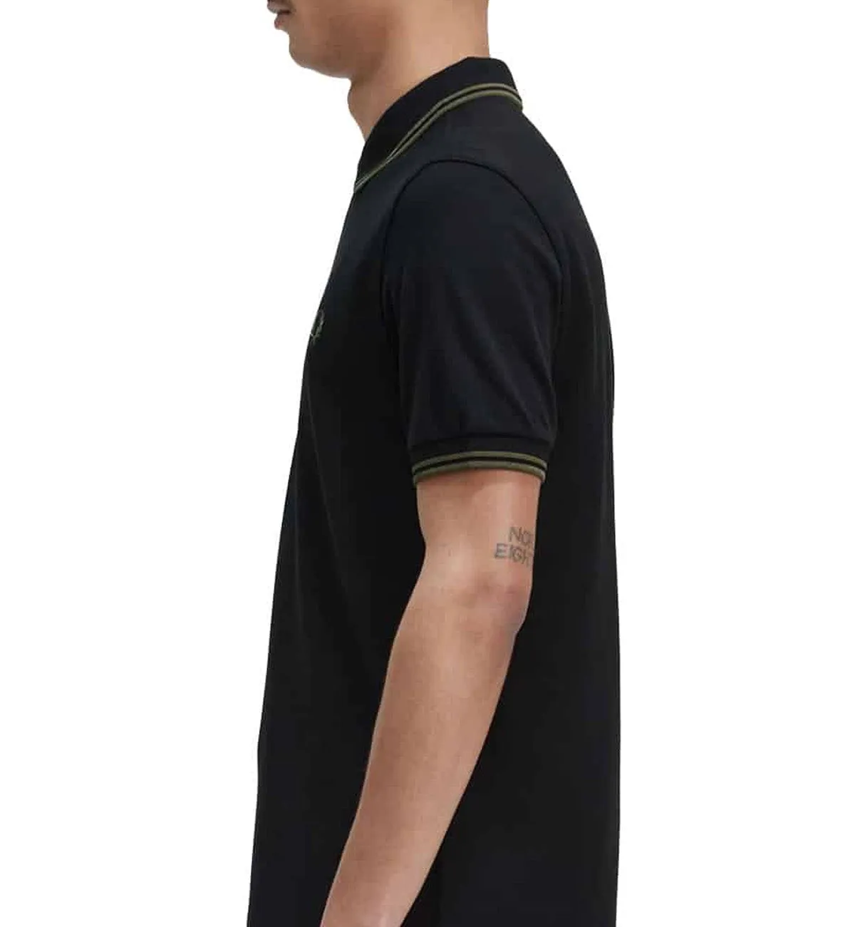 Fred Perry Field Green Double Stripe Black Polo Shirt
