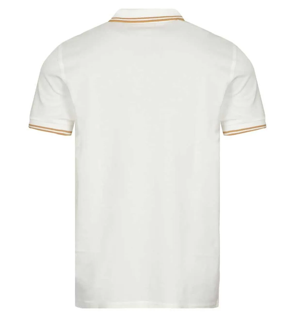 Fred Perry Gold Double Stripe White Polo Shirt
