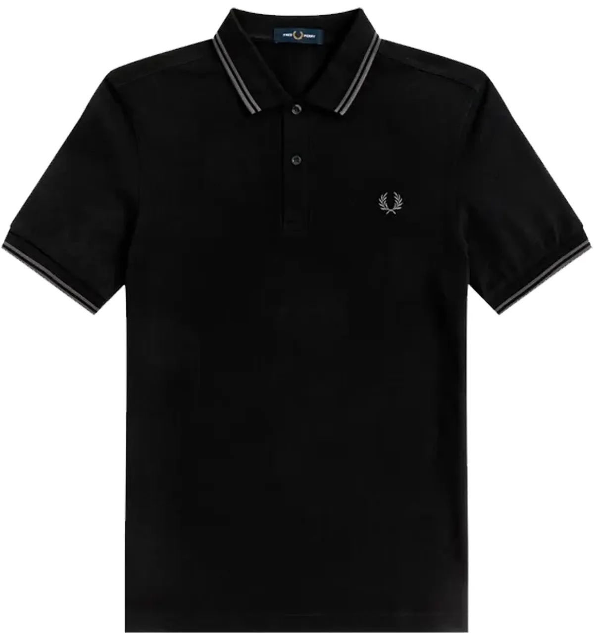 Fred Perry Grey Twin Tipped Black Polo Shirt