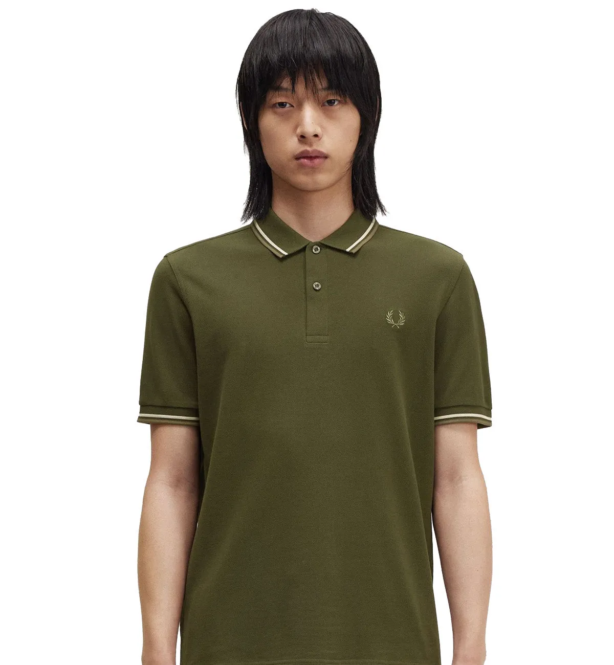 Fred Perry Hunting Stripe Polo Green Shirt