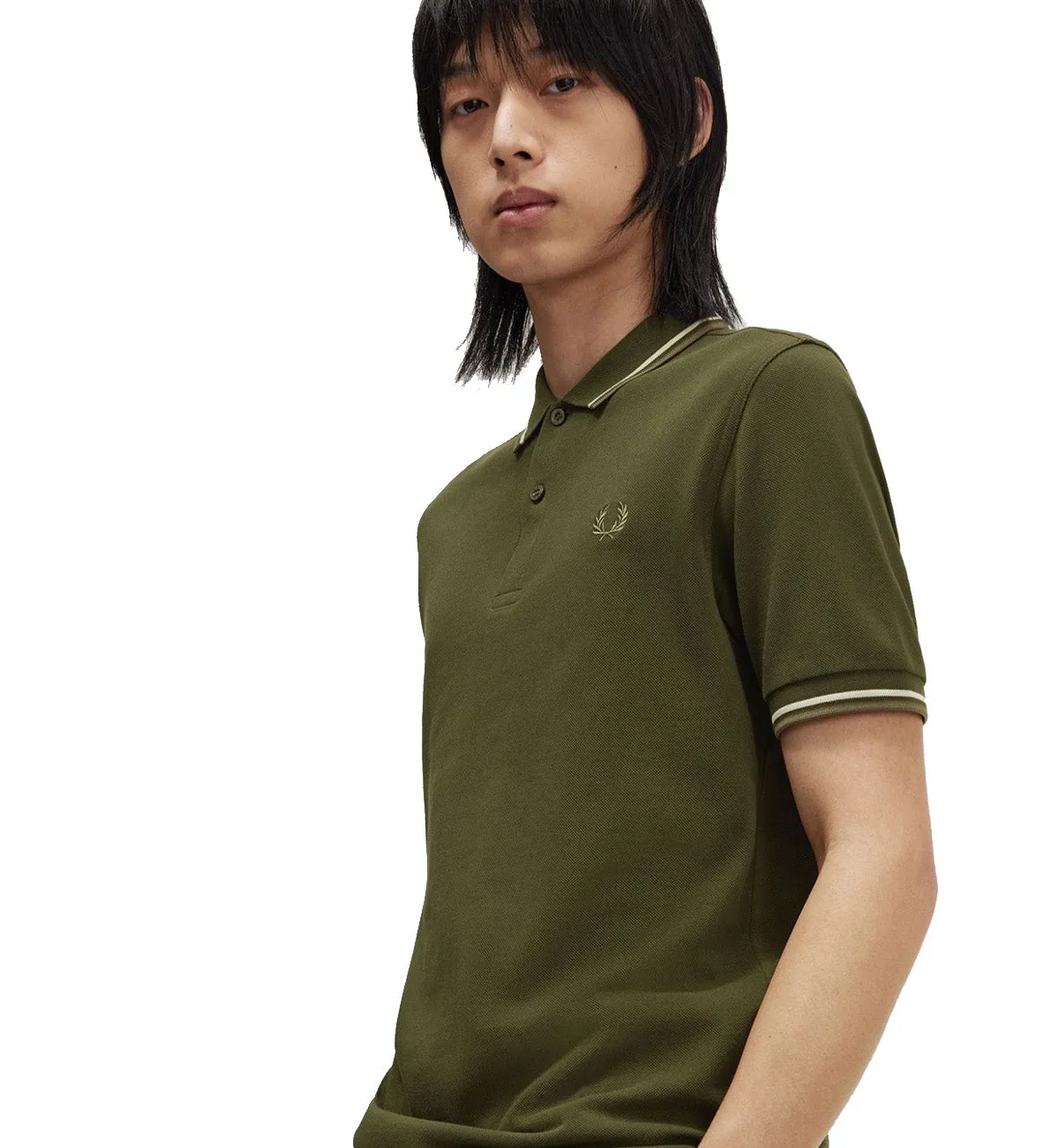 Fred Perry Hunting Stripe Polo Green Shirt