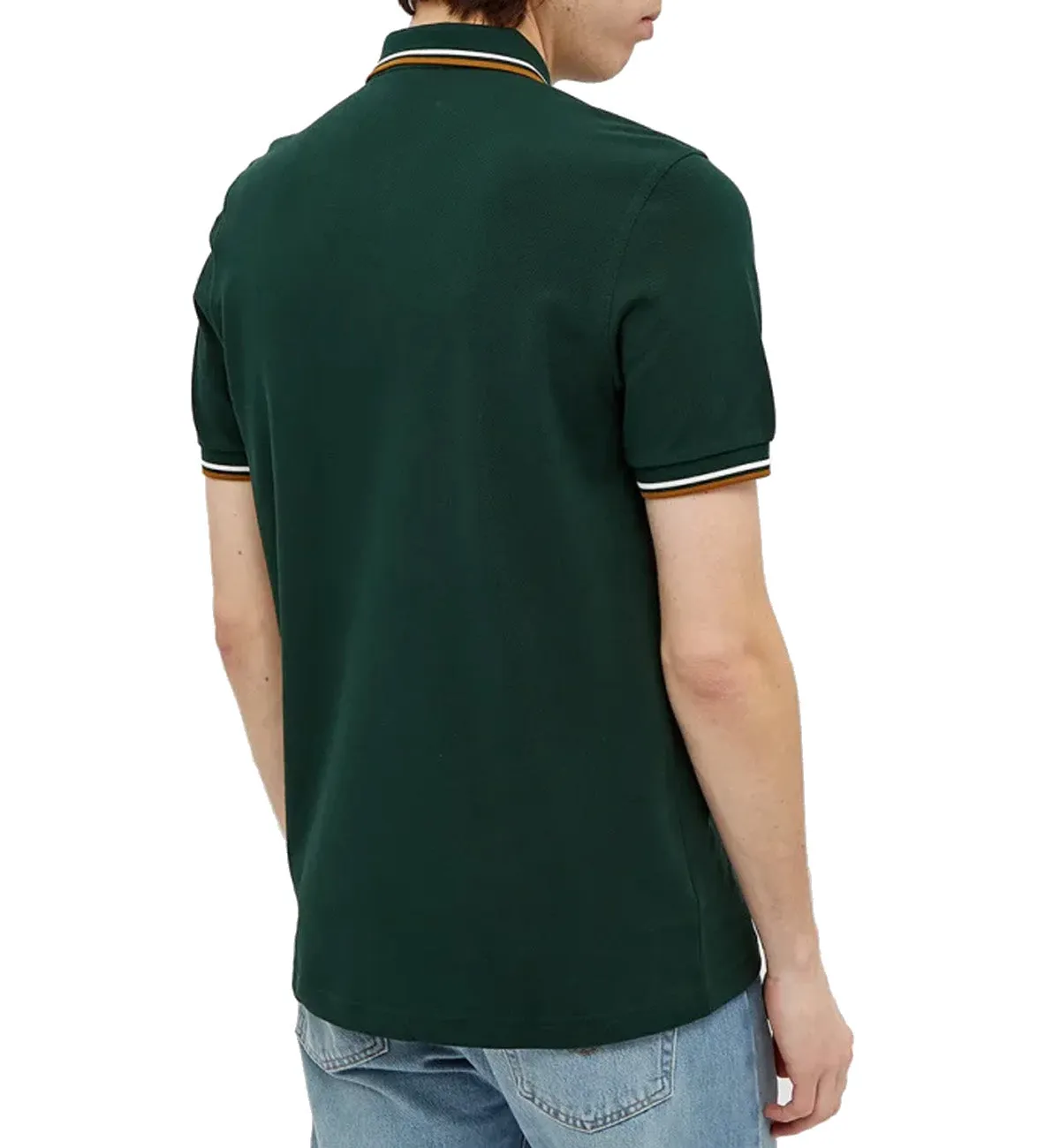 Fred Perry Khaki White Stripe Evergreen Polo Shirt