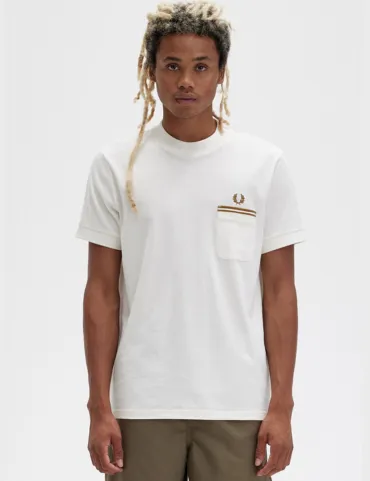 Fred Perry Loopback Jersey Pocket T-shirt 2023 (White)