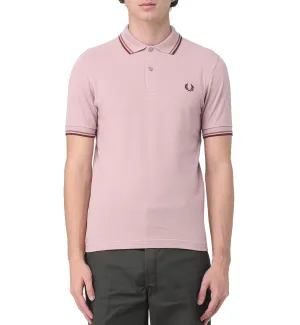 Fred Perry Maroon Beige Stripe Pink Polo Shirt