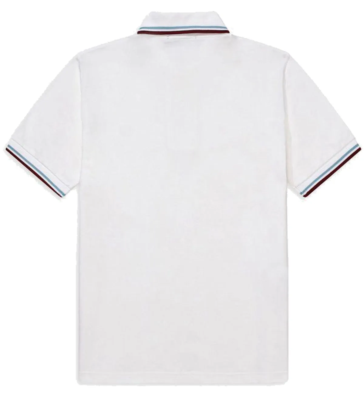 Fred Perry Maroon Cyan Stripe White Polo Shirt