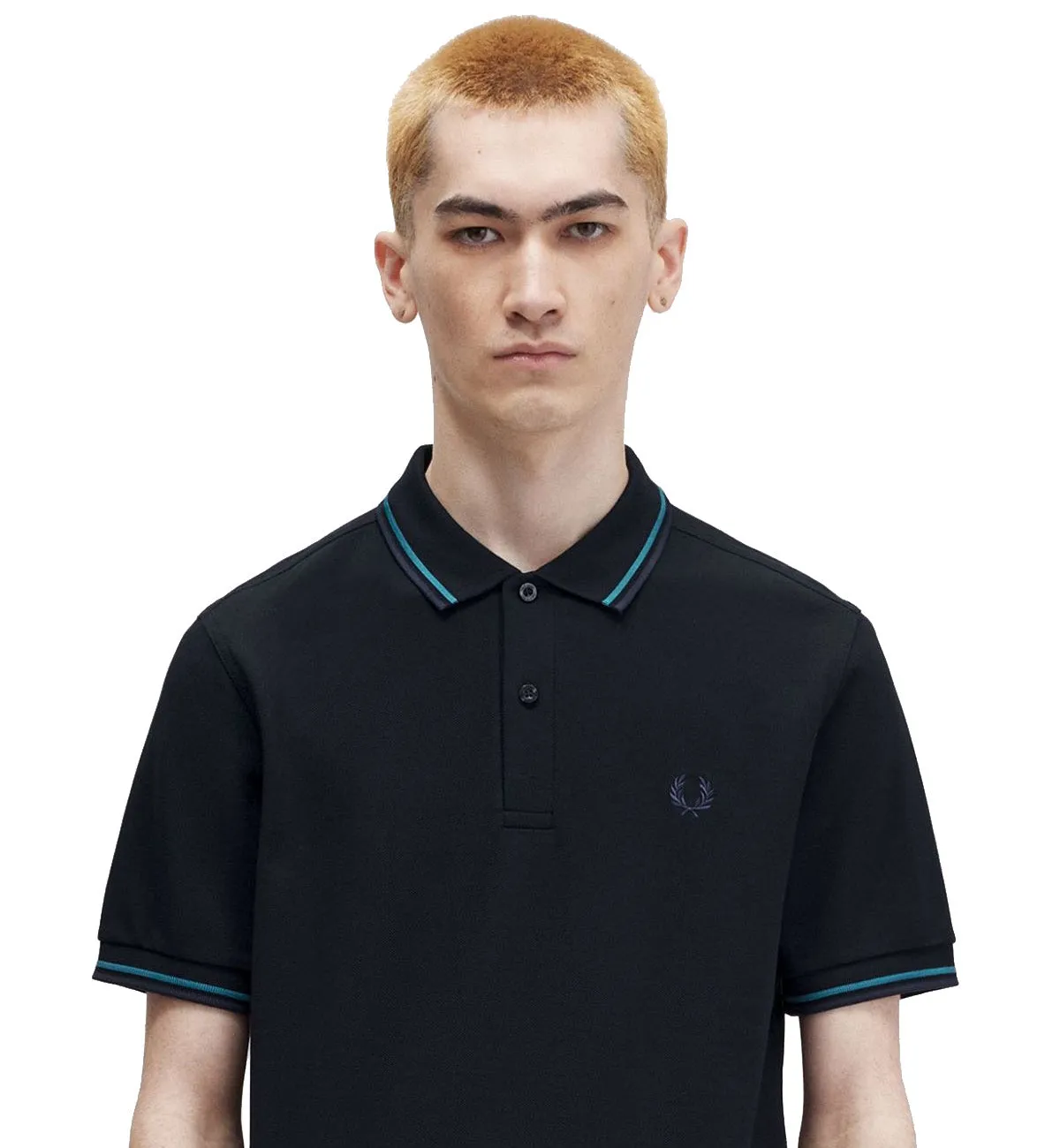 Fred Perry Navy Blue Stripe Polo Navy Shirt