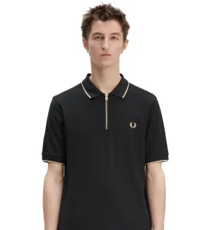 Fred Perry Neck Zip Crepe Piqu Polo Shirt