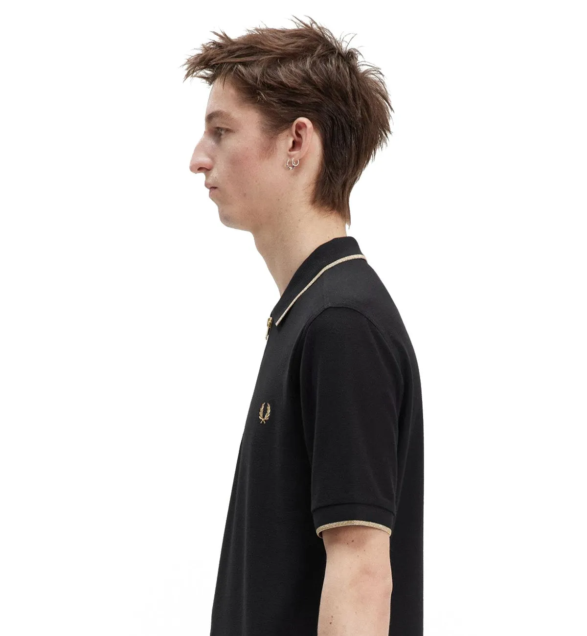 Fred Perry Neck Zip Crepe Piqu Polo Shirt