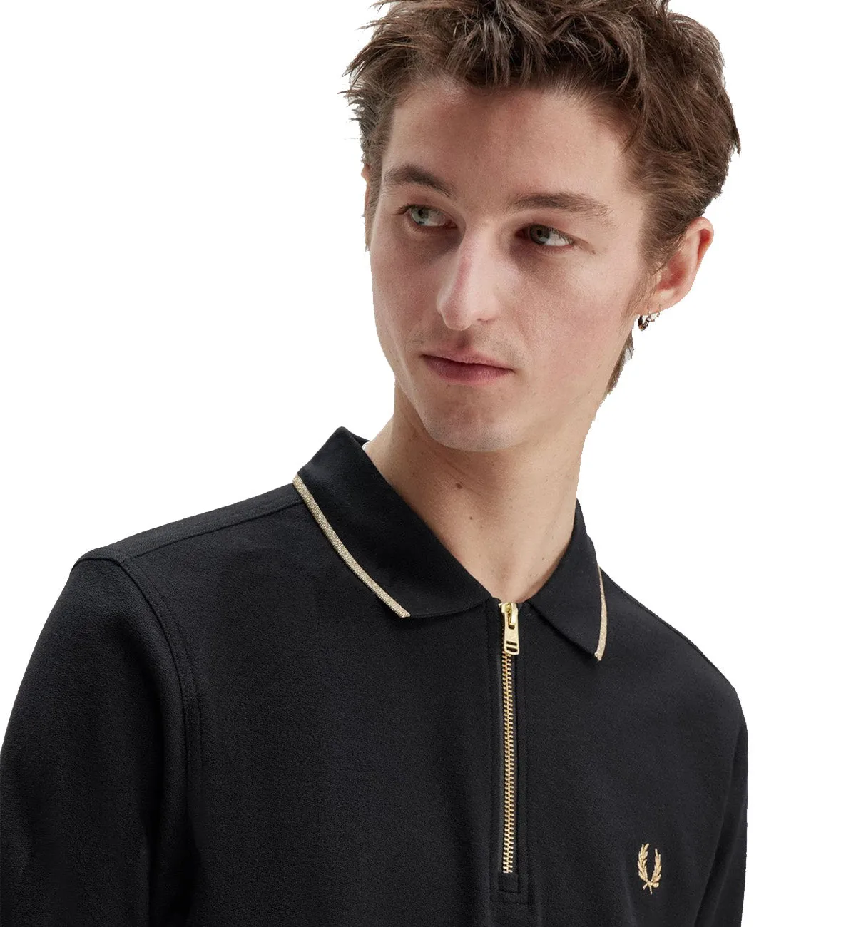 Fred Perry Neck Zip Crepe Piqu Polo Shirt