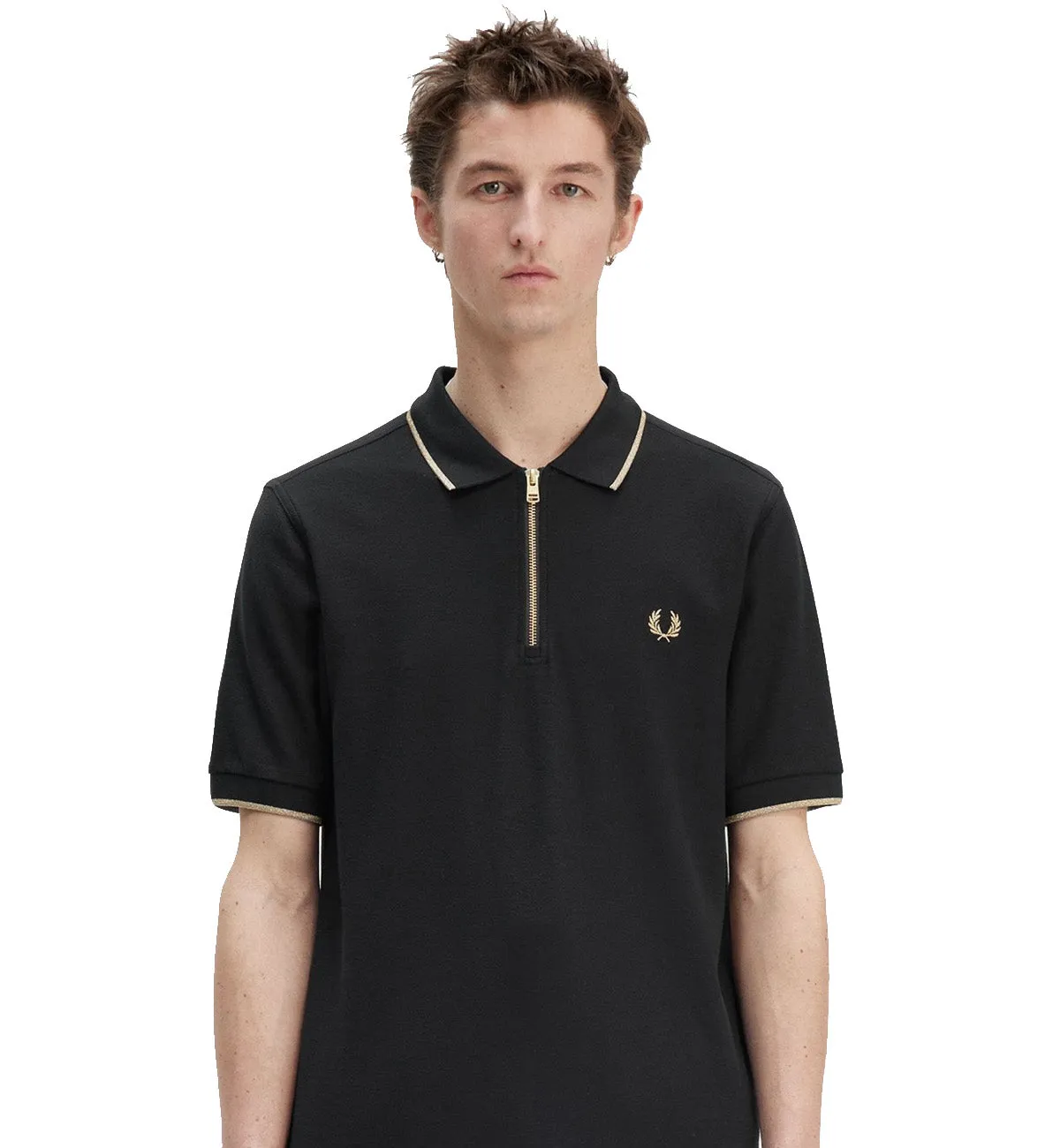 Fred Perry Neck Zip Crepe Piqu Polo Shirt
