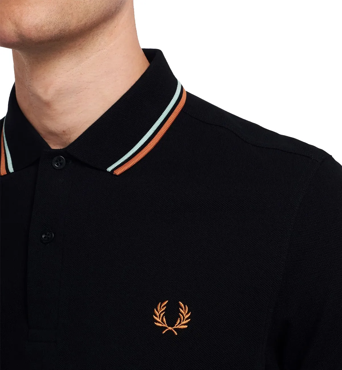 Fred Perry Orange Ice Stripe Black Polo Shirt