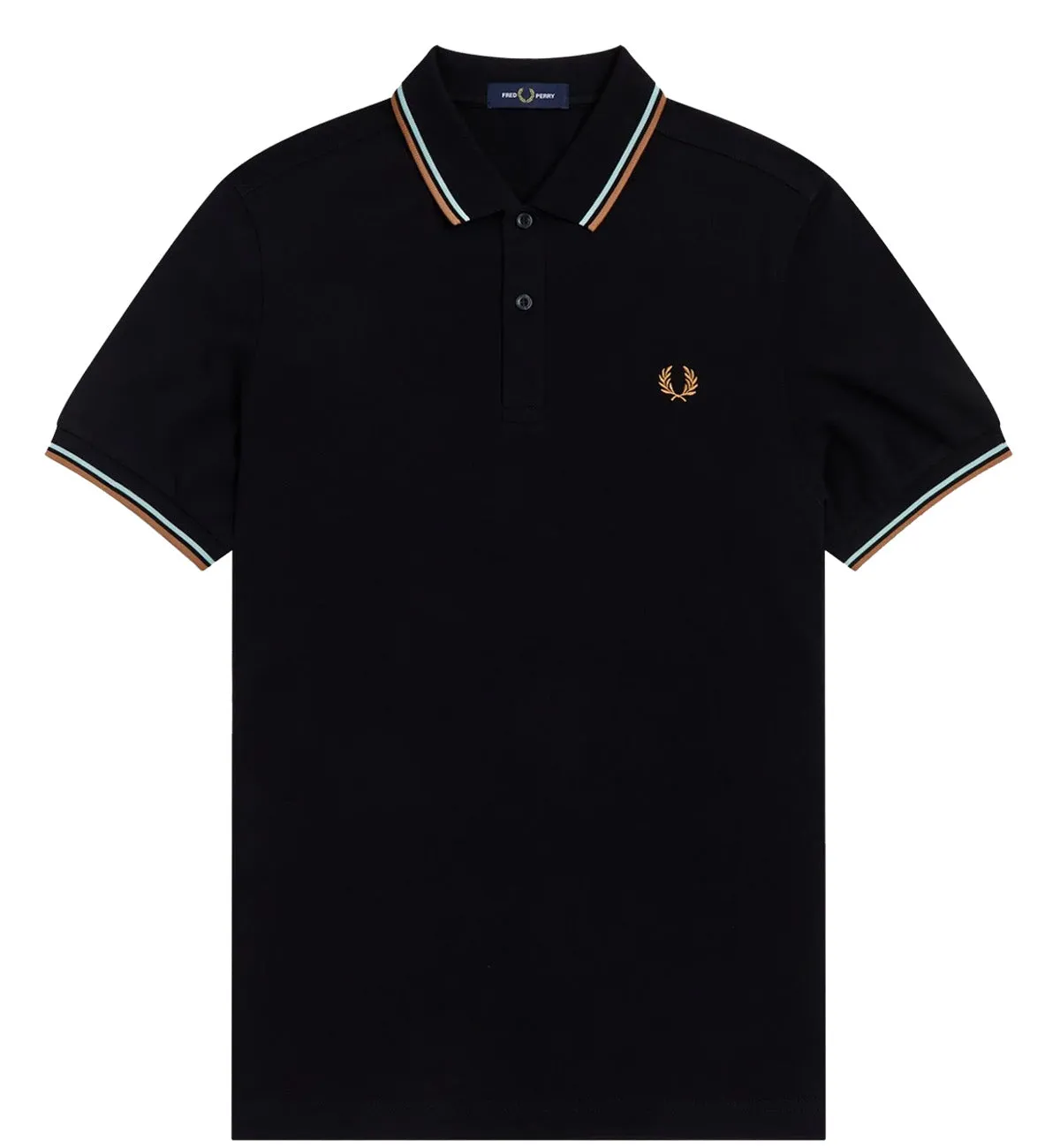 Fred Perry Orange Ice Stripe Black Polo Shirt