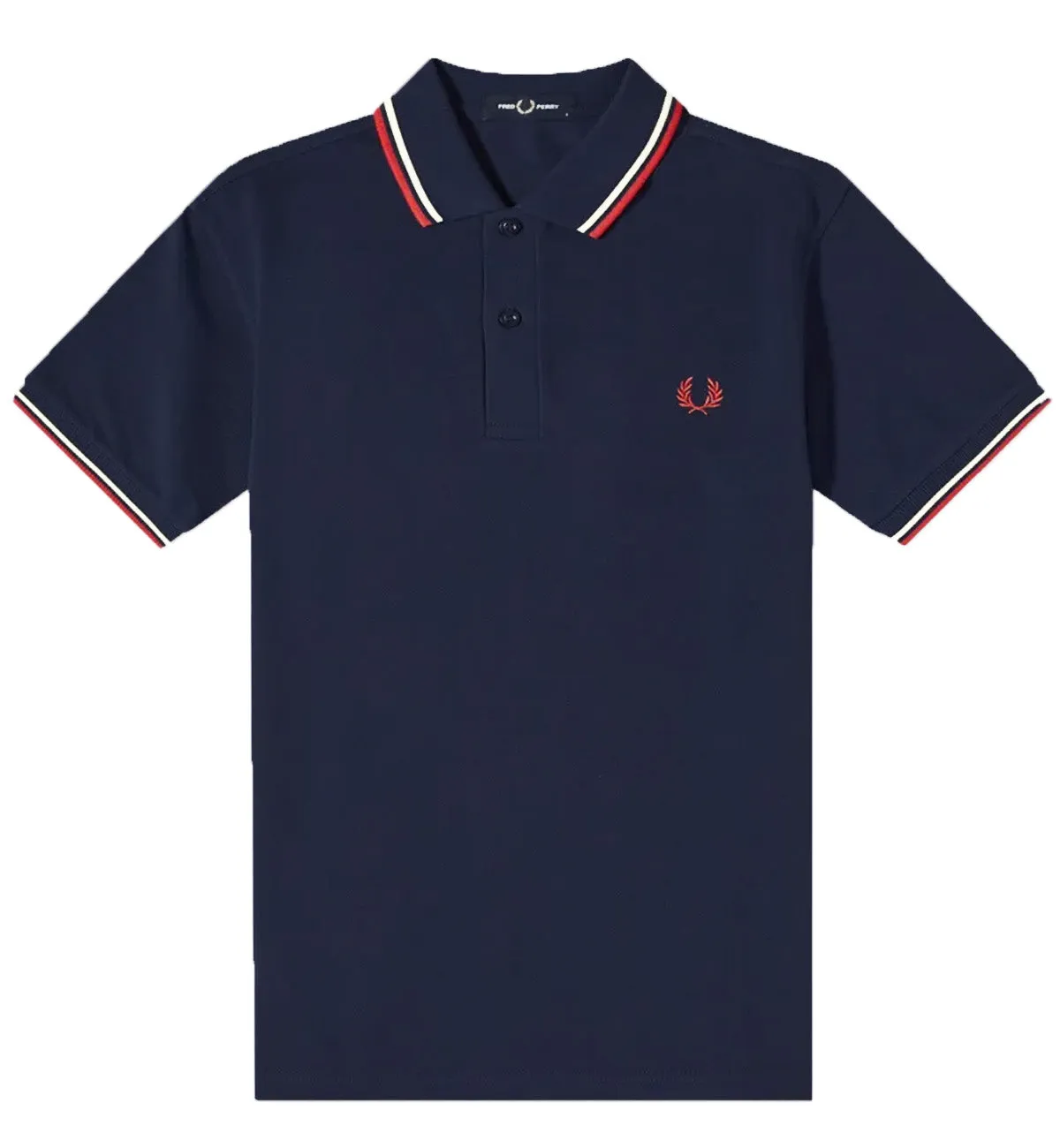 Fred Perry Red White Stripe Polo Navy Shirt