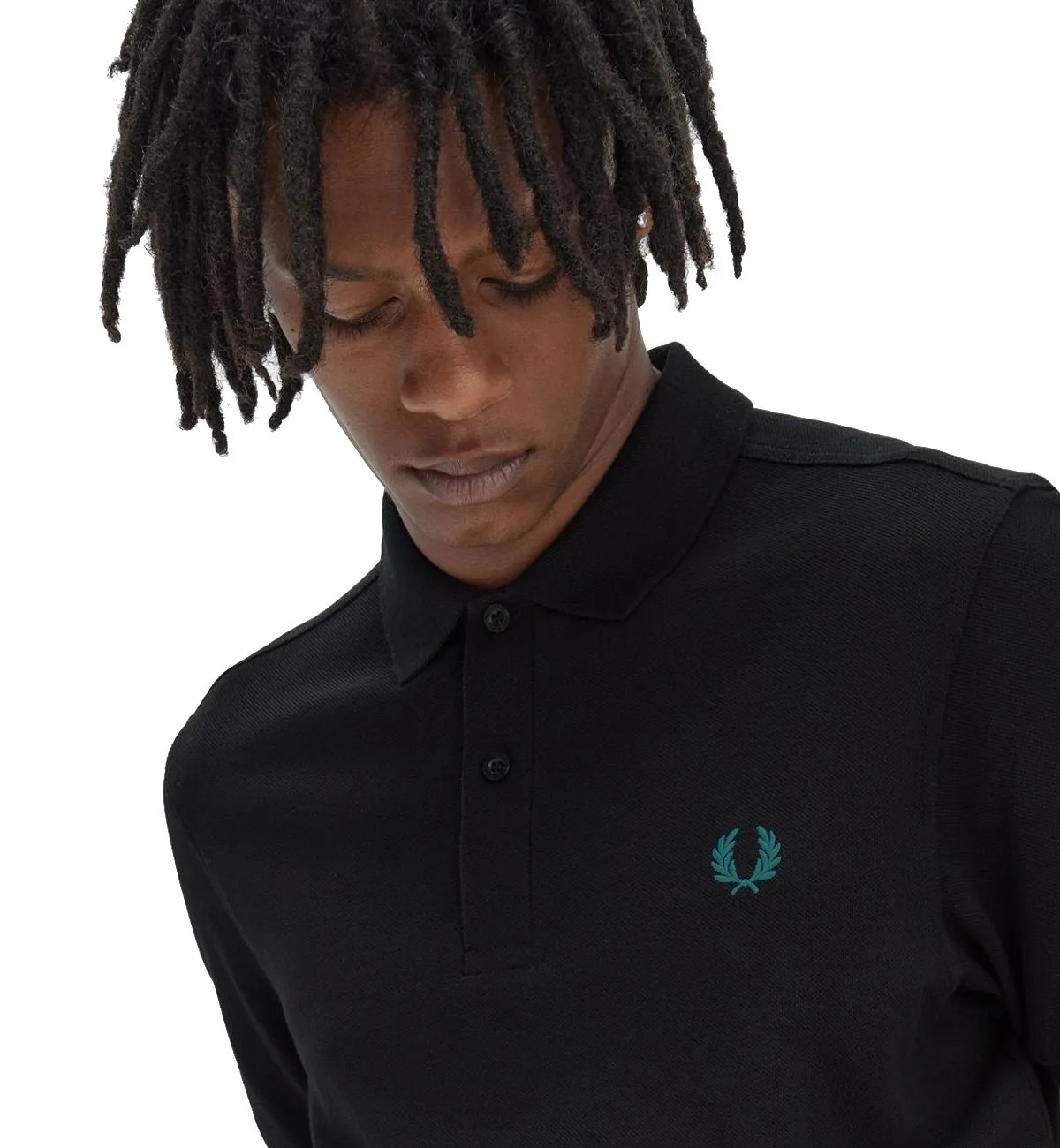 Fred Perry Tennis Polo Shirt - Black (Green Laurel)