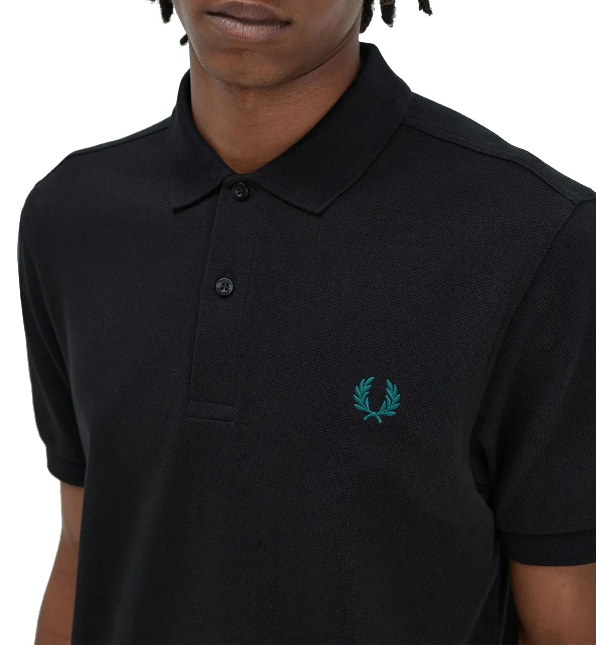 Fred Perry Tennis Polo Shirt - Black (Green Laurel)