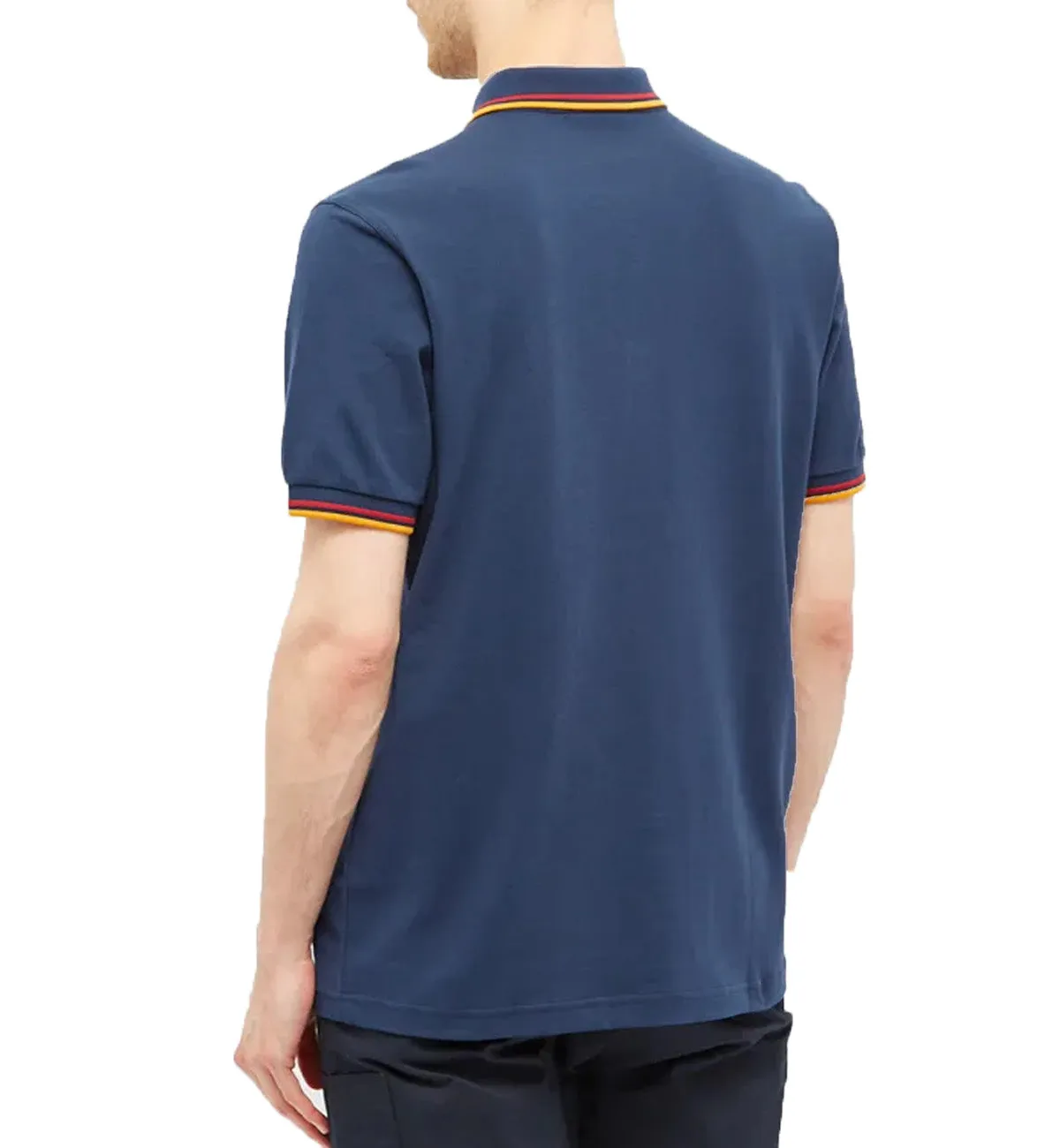 Fred Perry Yellow Red Stripe Navy Polo Shirt