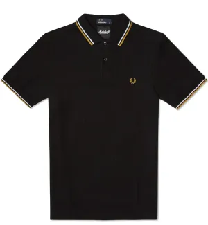 Fred Perry Yellow White Stripe Black Polo Shirt