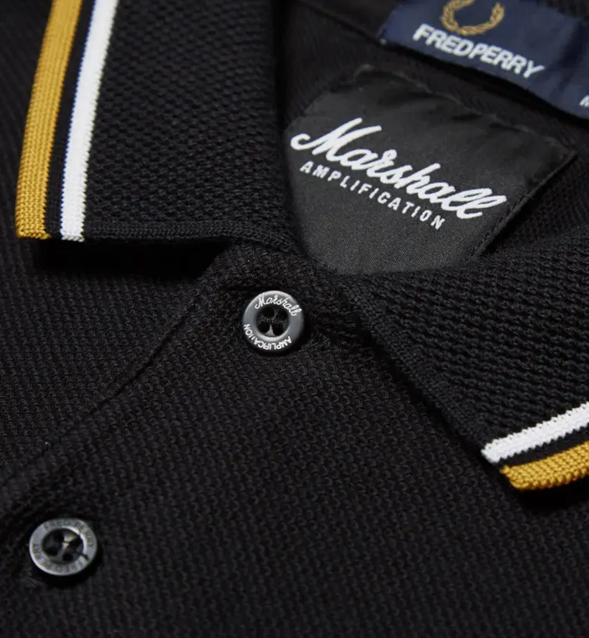 Fred Perry Yellow White Stripe Black Polo Shirt